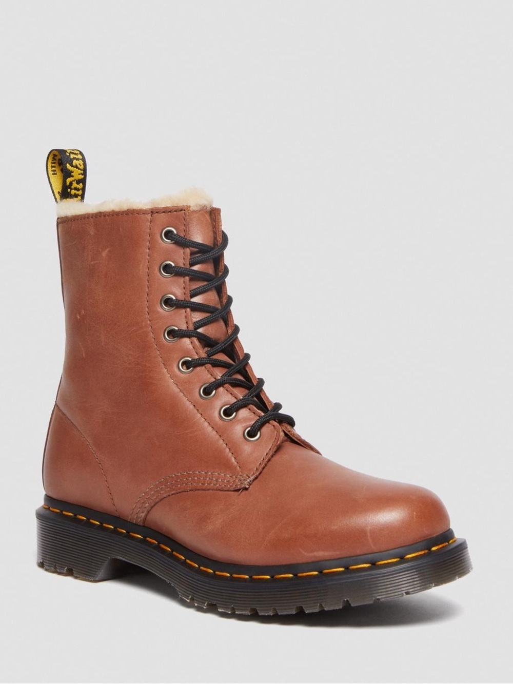 Dr. Martens 1460 SERENA FAUX FUR LINED LEATHER LACE UP BOOTS